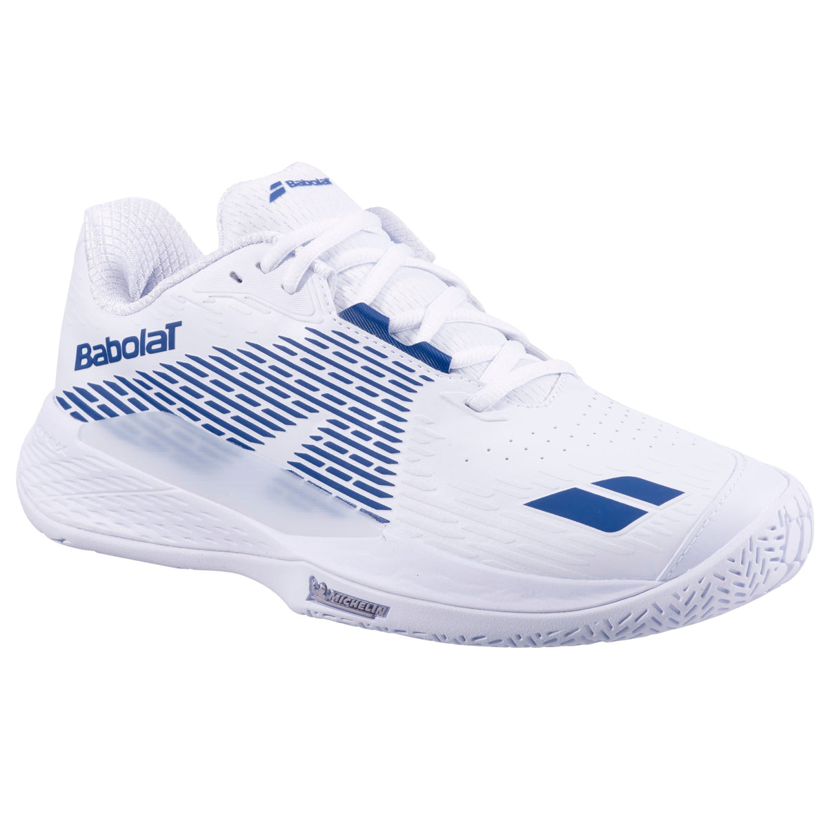 Babolat Propulse Storm All Court Men's Shoes - White / Dark Blue - three-quarter view