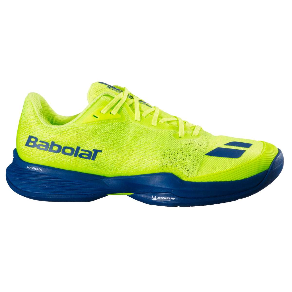 Babolat Jet Mach Pickleball Men's Shoes - FluoYellow/NavyBlue - side view