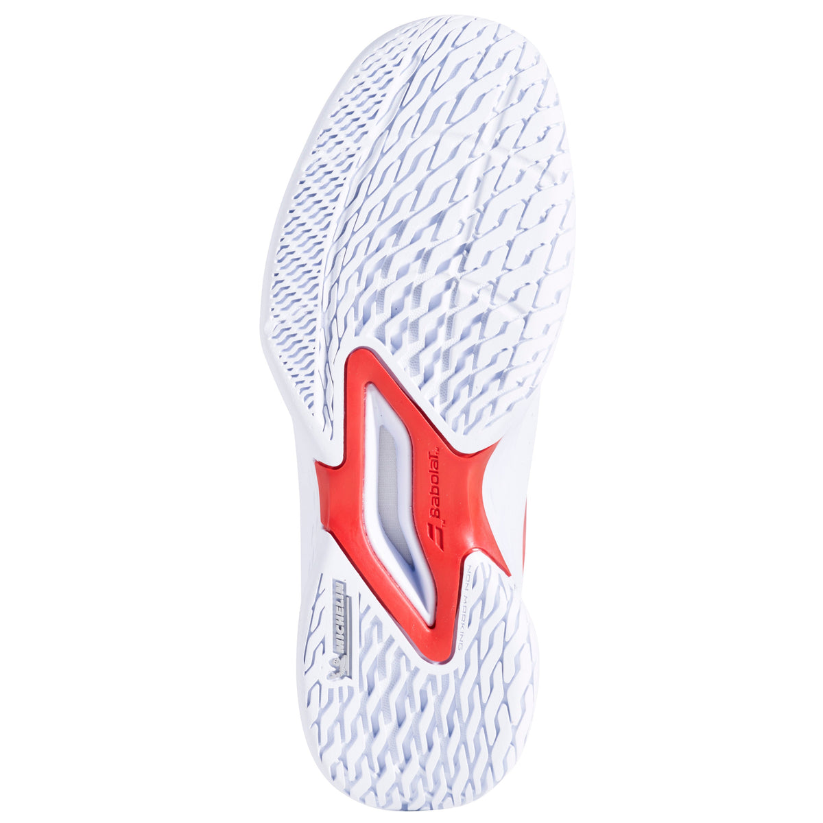Babolat Propulse 3 All Court Jr Shoes - White/Coral - sole view