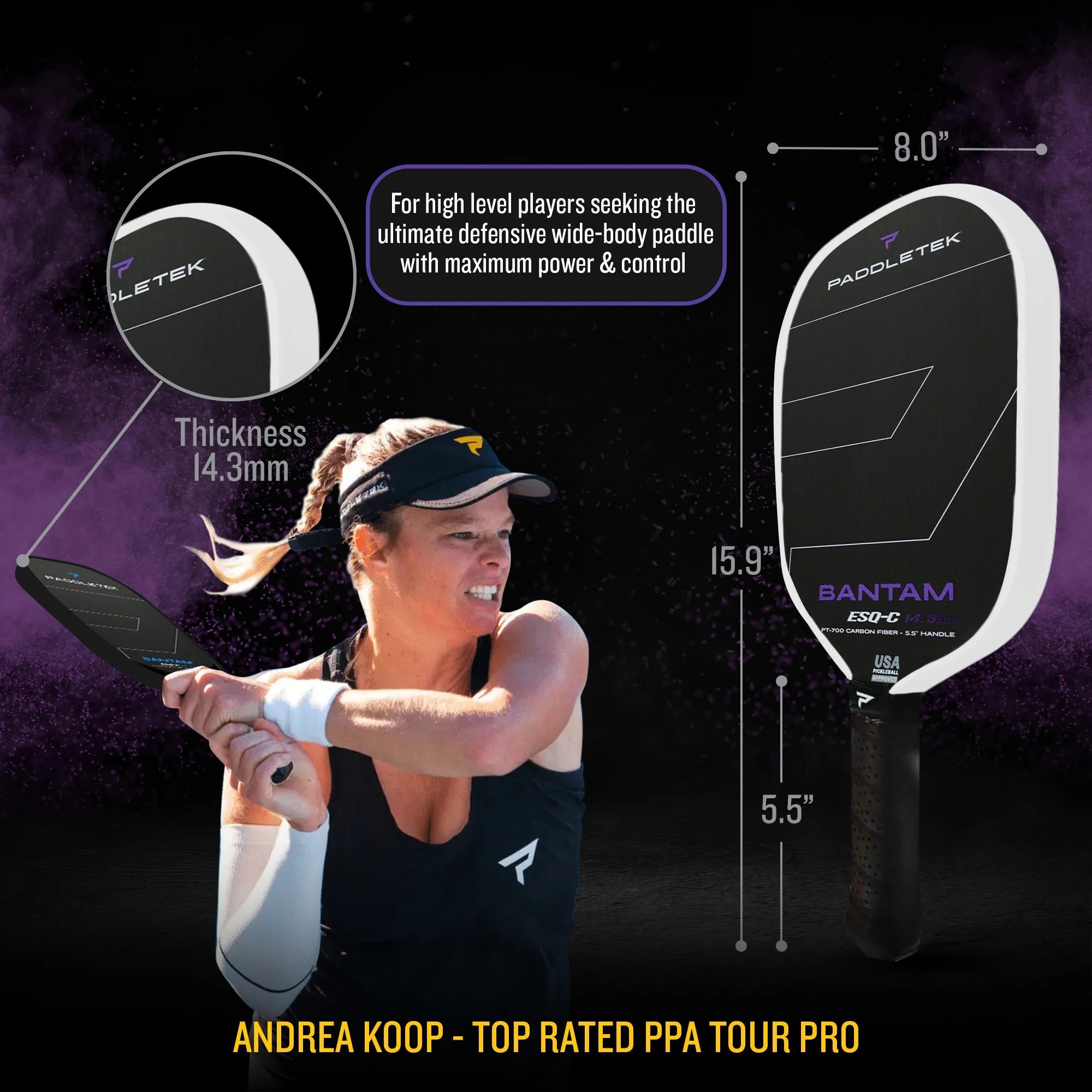 Bantam ESQ-C 14.3mm Pickleball Paddle