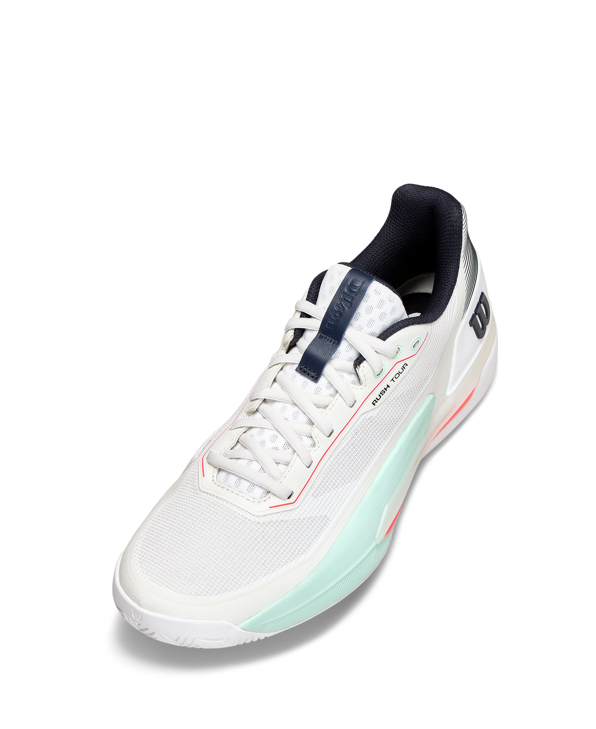 Wilson Rush Tour 5 Men's Tennis Shoe - White / Bay / Fiery Coral - view 3