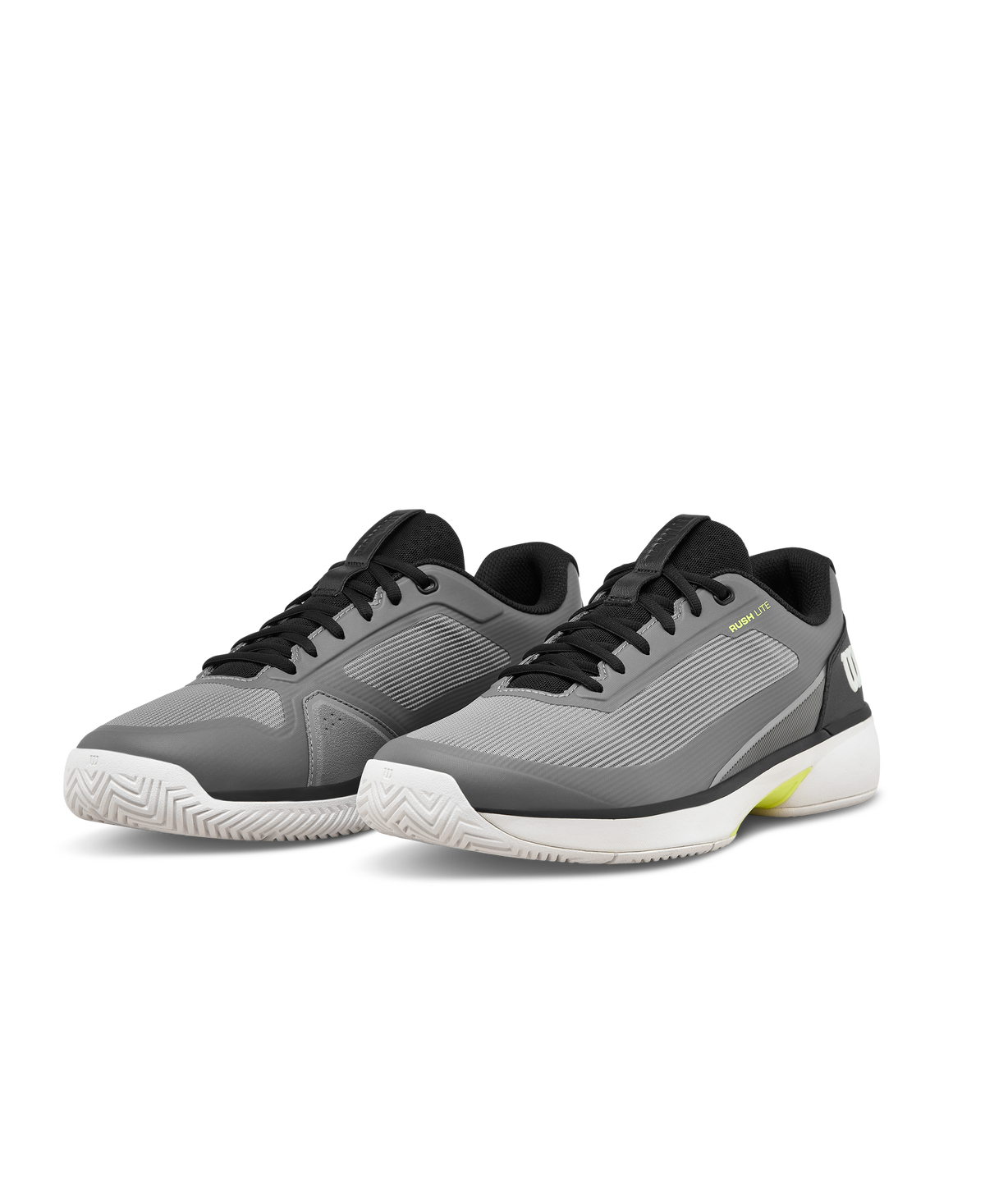 Wilson Rush Lite 5 Men's Tennis Shoe - Titanium / Black / Safety Yellow - view 7