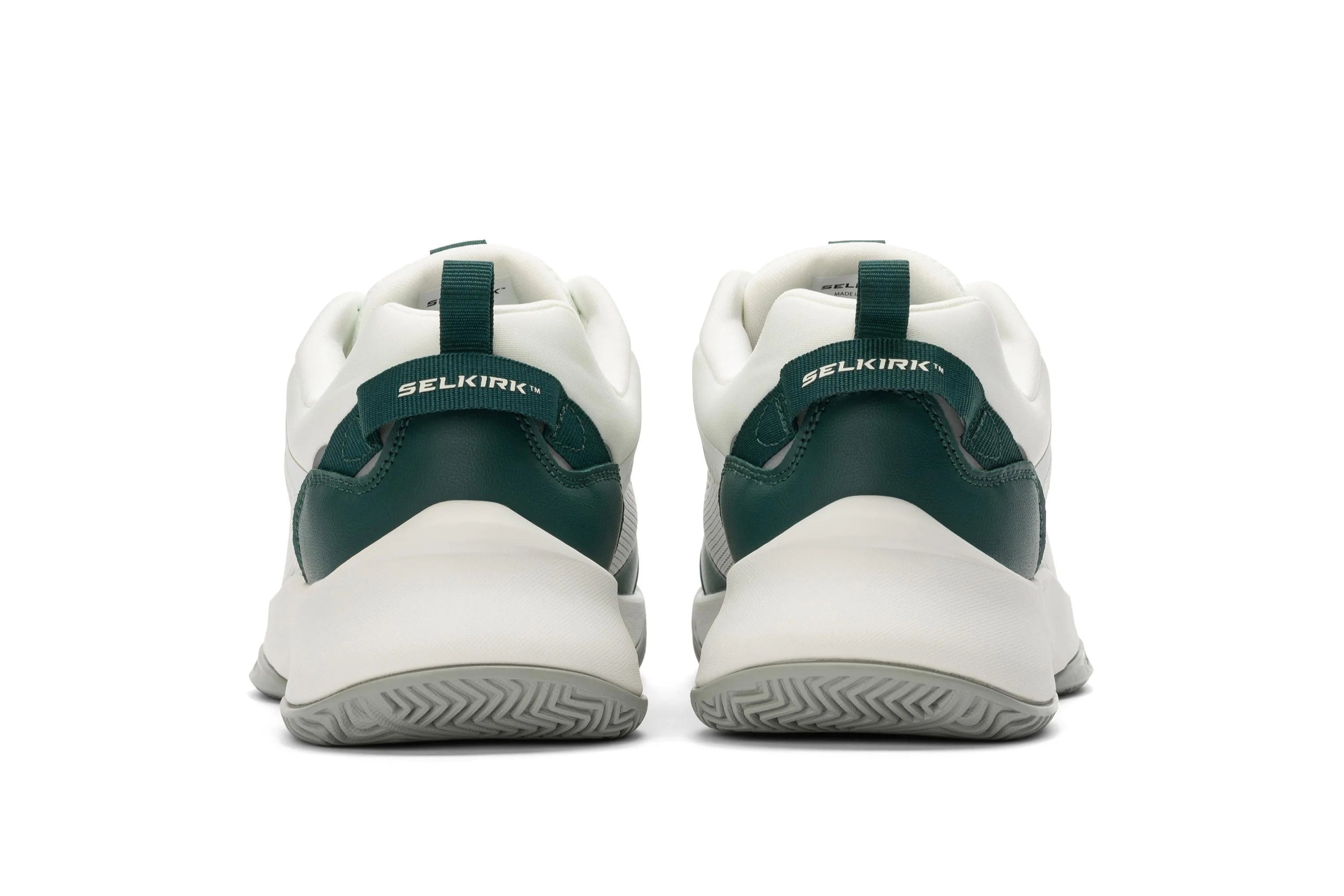 Selkirk CourtStrike Pickleball Shoes - Heel angle - Green and White