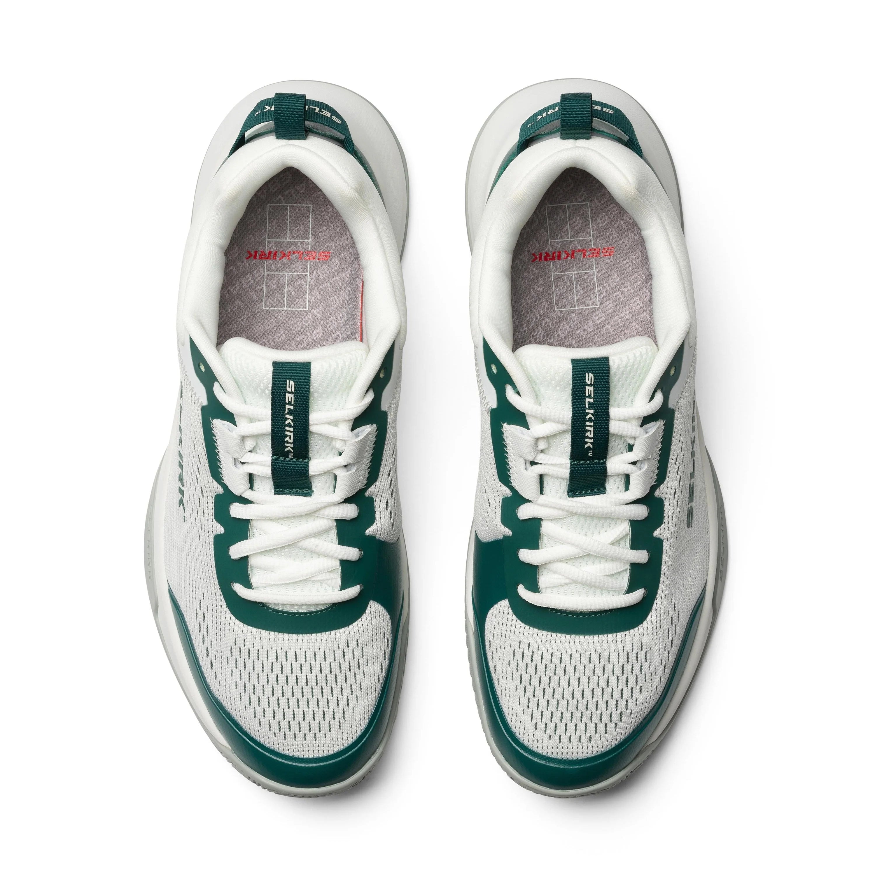 Selkirk CourtStrike Pickleball Shoes - Top Angle - Green and White