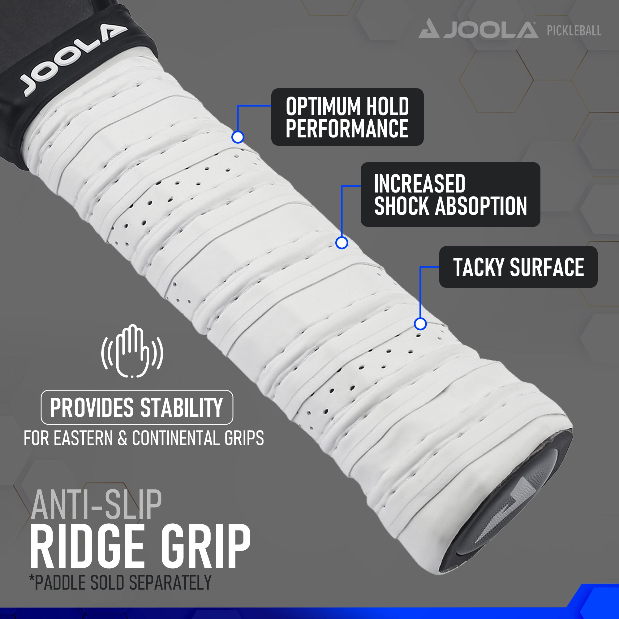 Replacement White Ridge Grip: 2 Pack