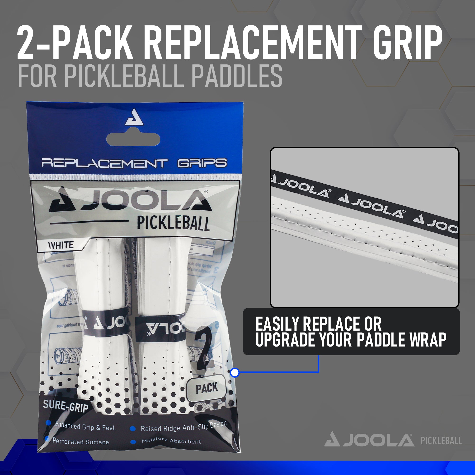 Replacement White Ridge Grip: 2 Pack