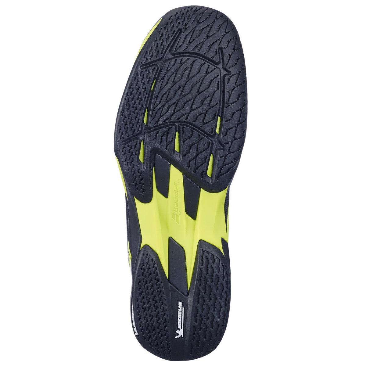 Babolat Jet Mach 4 All Court Men's Shoes 2026 - Black/Yellow - sole view