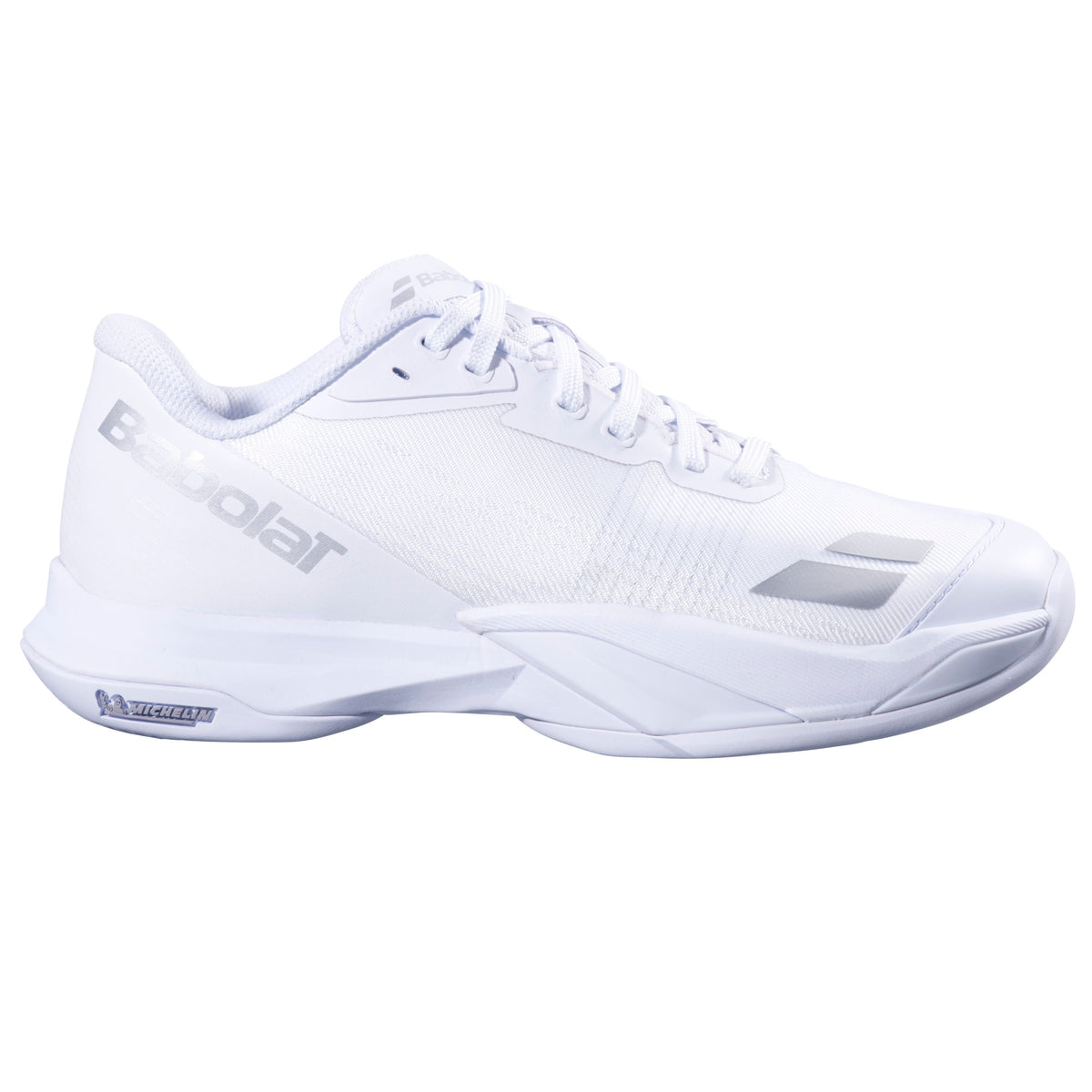 Babolat Jet Mach 4 All Court Women's Shoe 2026 - White/Silver - side view