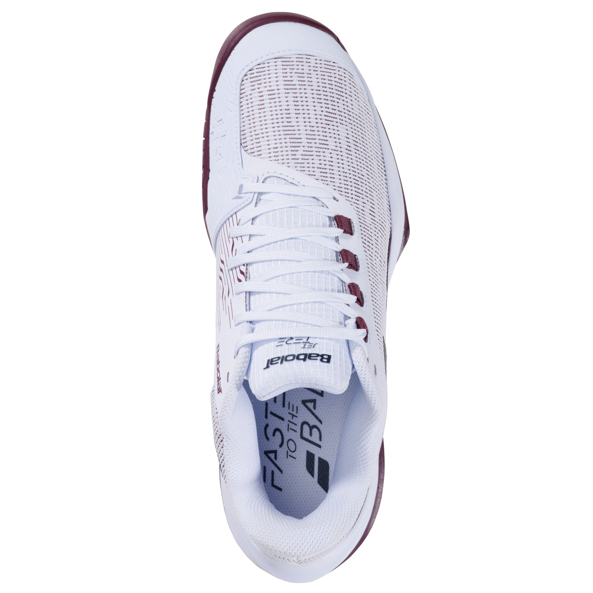 Babolat Jet Tere 2 All Court Men's Shoes 2025 - White/Port Royale (Burgandy) - top view