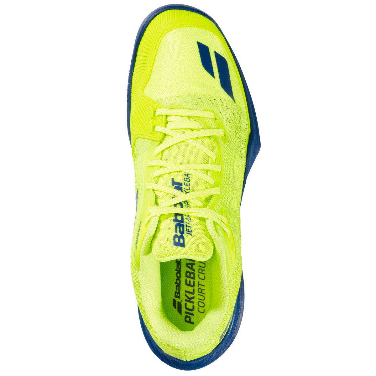 Babolat Jet Mach Pickleball Men's Shoes - FluoYellow/NavyBlue - top view