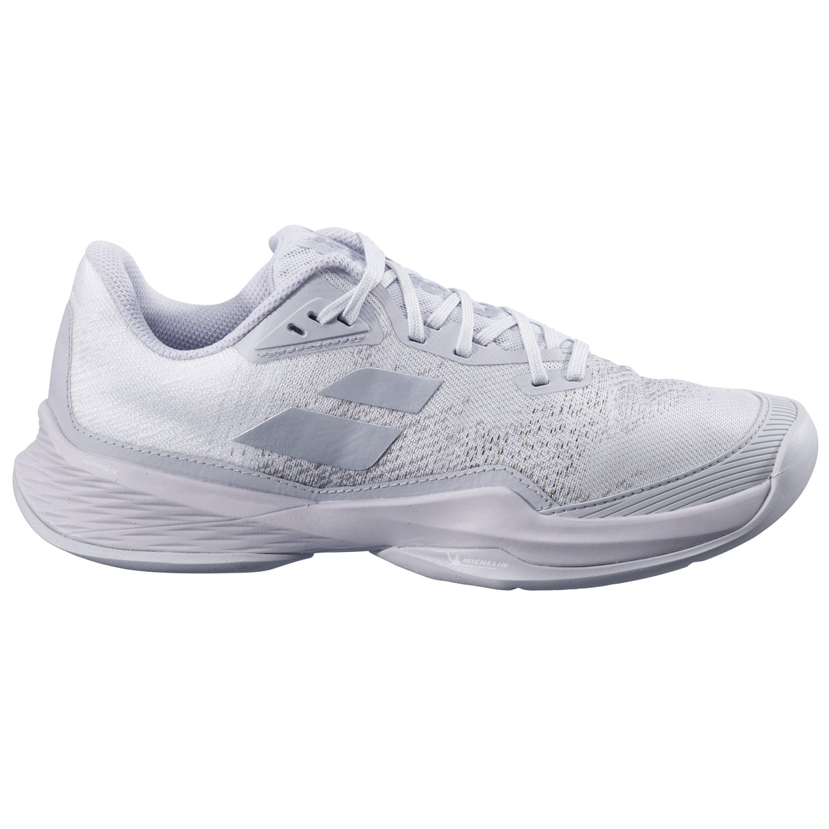 Babolat Jet Mach 3 All Court Women's Shoe 2025 - White/Grey - side view