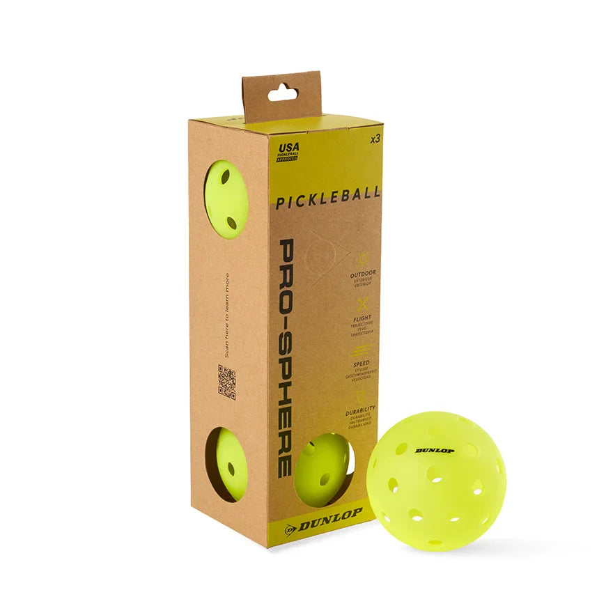 Dunlop Pro-Sphere Outdoor Pickleballs - 3 pack