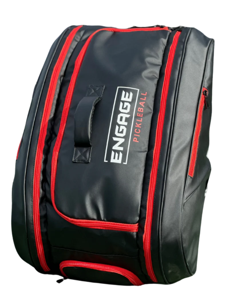 Pickleball Team Bag Backpack: Black with Red Accents