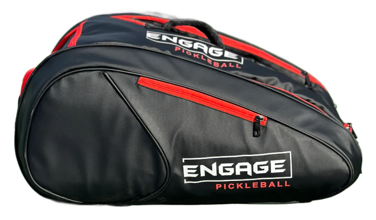 Pickleball Team Bag Backpack: Black with Red Accents