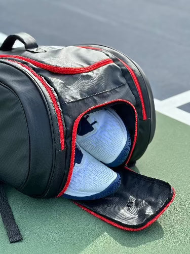 Pickleball Team Bag Backpack: Black with Red Accents