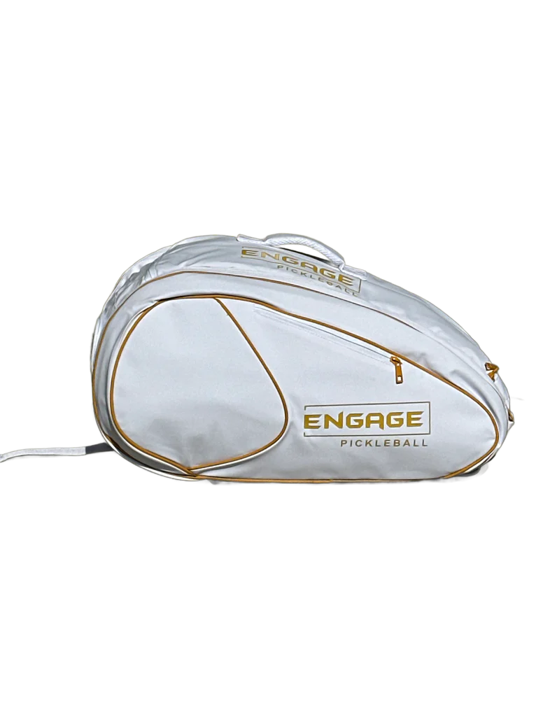 Pickleball Team Bag Backpack: White with Gold Accents