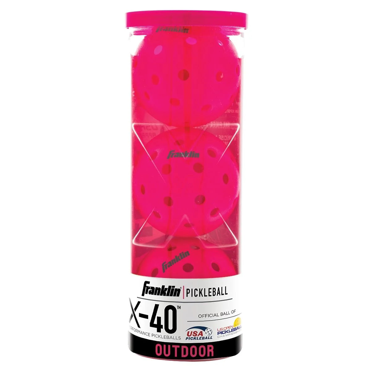 X-40 Outdoor Pickleballs Pink: 3-pack