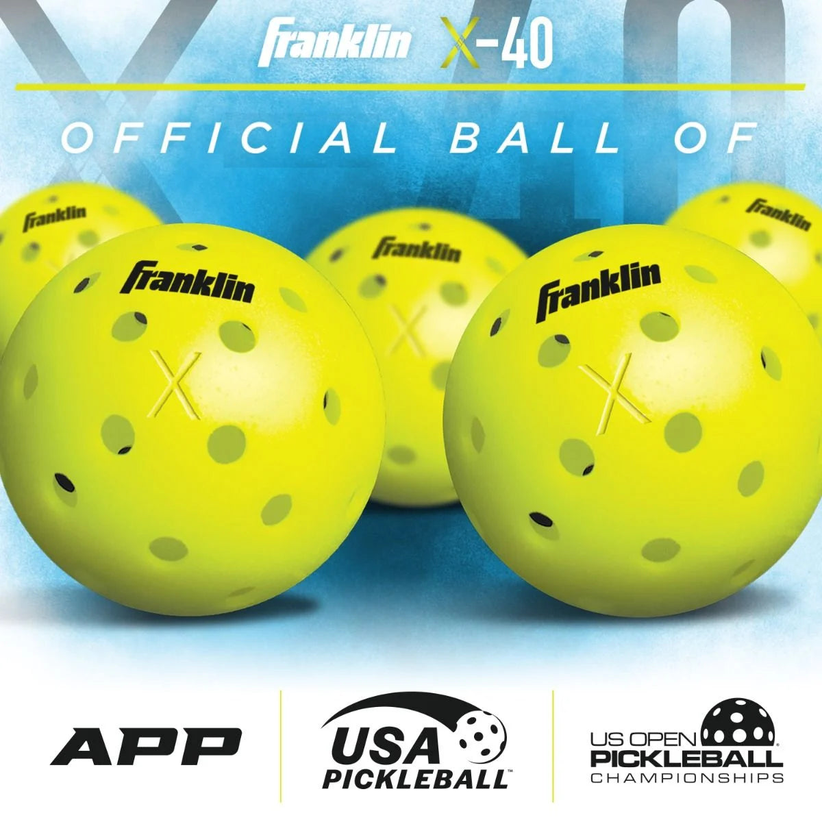 X-40 Outdoor Pickleballs Optic Yellow: 12-pack