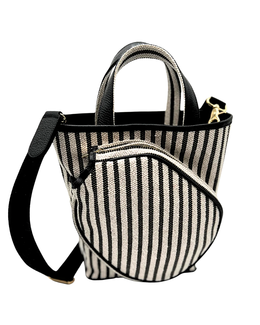 The Alexis Designer Pickleball Bag: Black & White Stripe