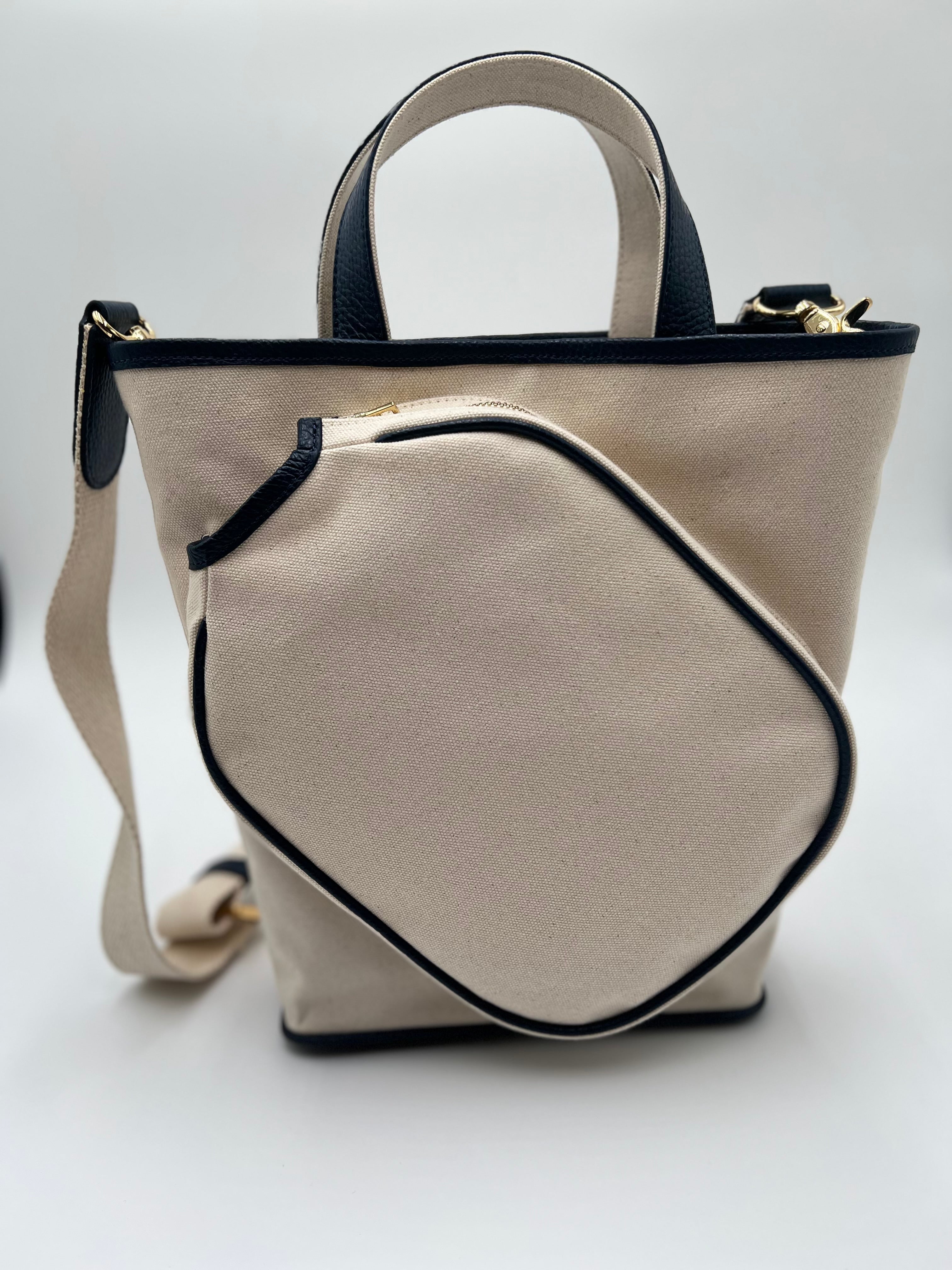 The Alexis Designer Pickleball Bag: Navy and Canvas