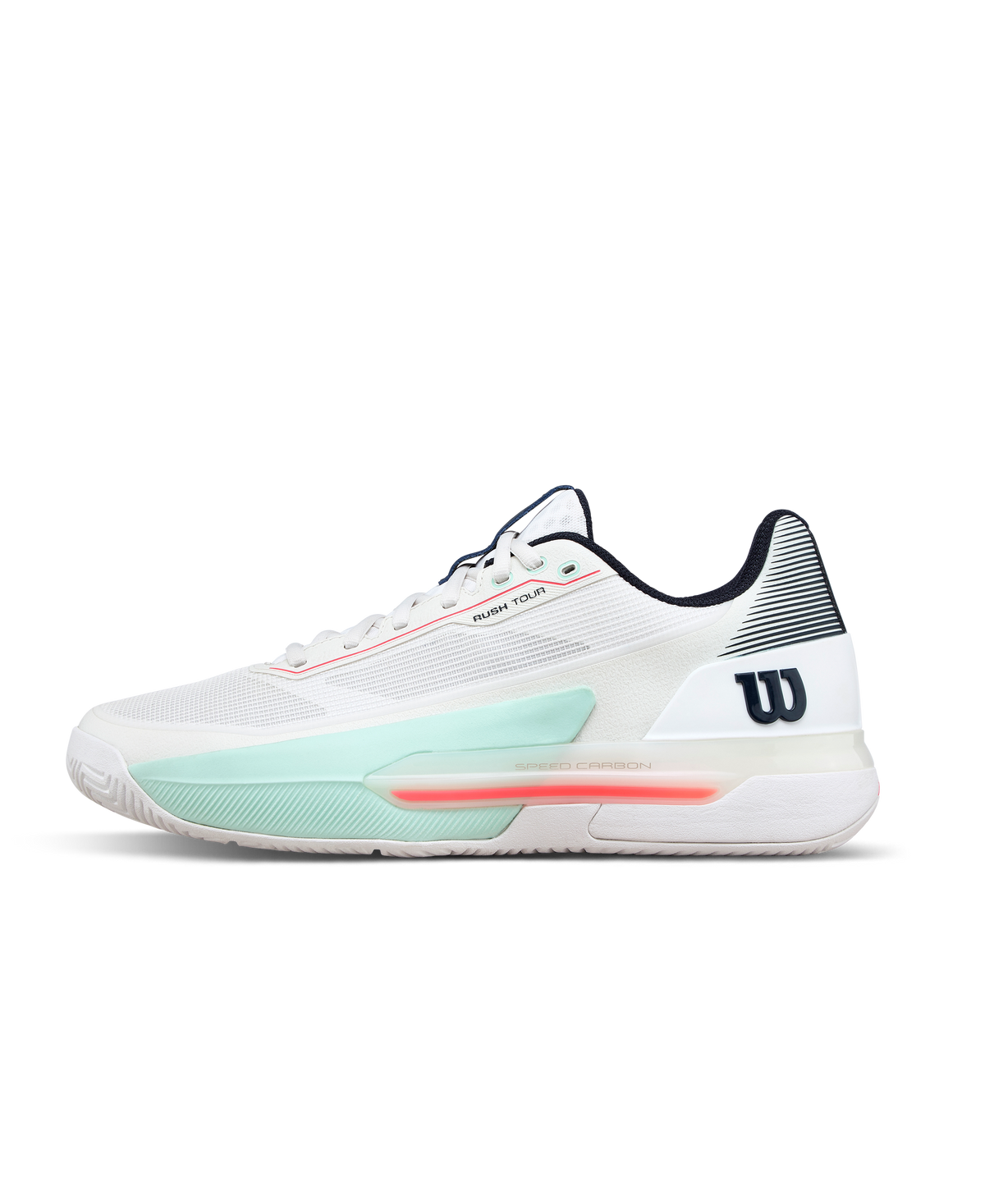 Wilson Rush Tour 5 Men's Tennis Shoe - White / Bay / Fiery Coral - view 1