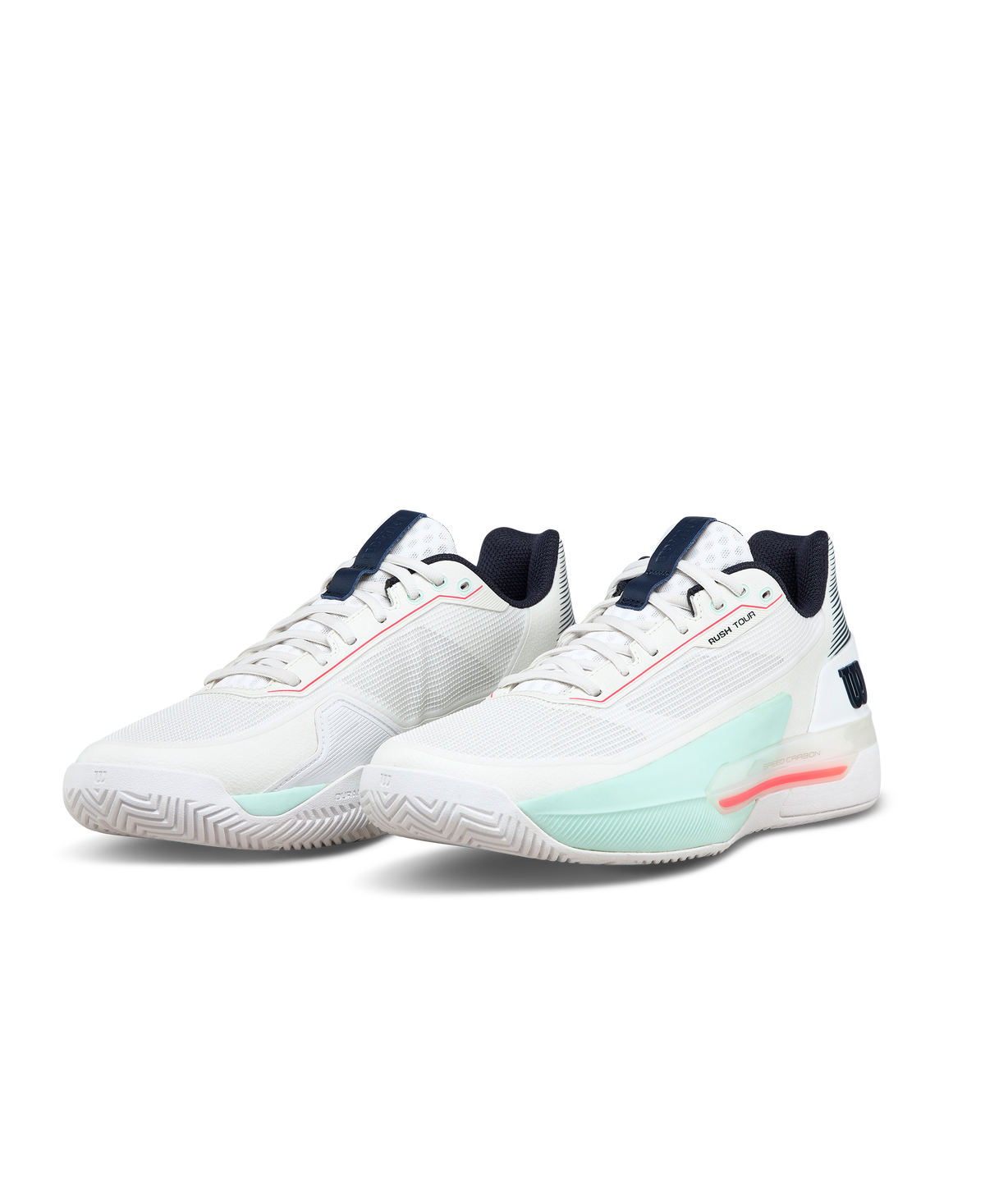 Wilson Rush Tour 5 Men's Tennis Shoe - White / Bay / Fiery Coral - view 7