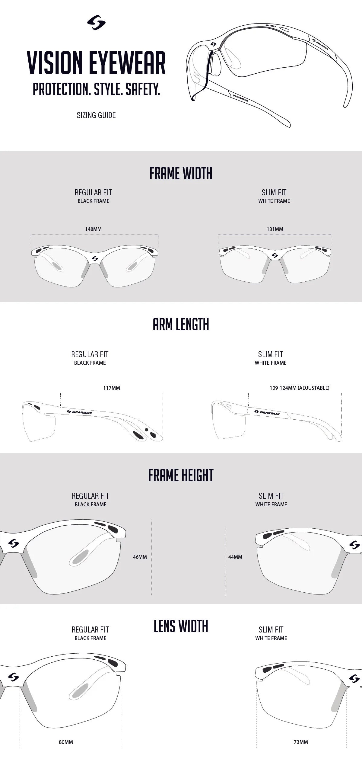 Vision Eyewear Clear Lens: Regular Fit